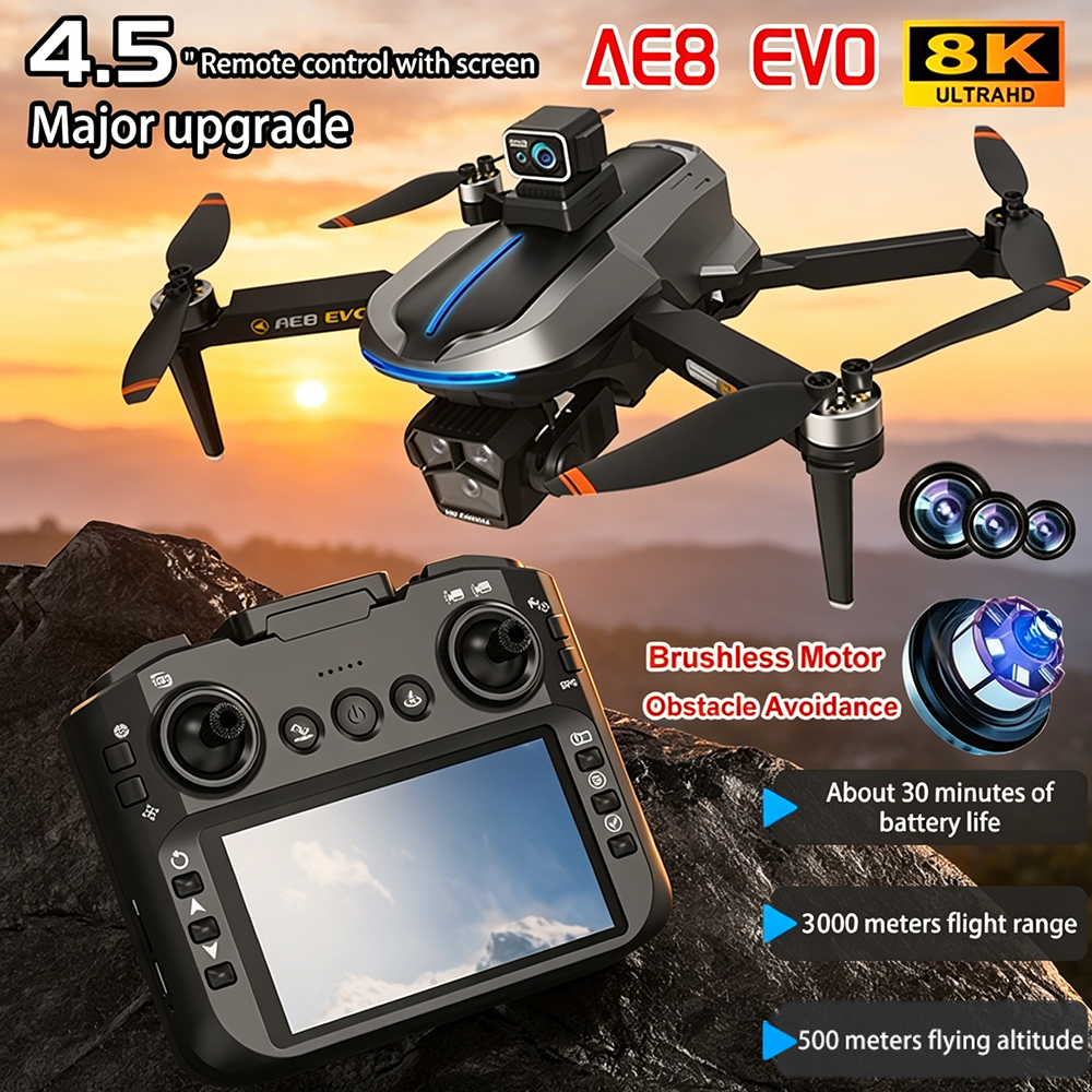 Drone Photogrammetry - AE8 EVO Drone 4K Professional 5G