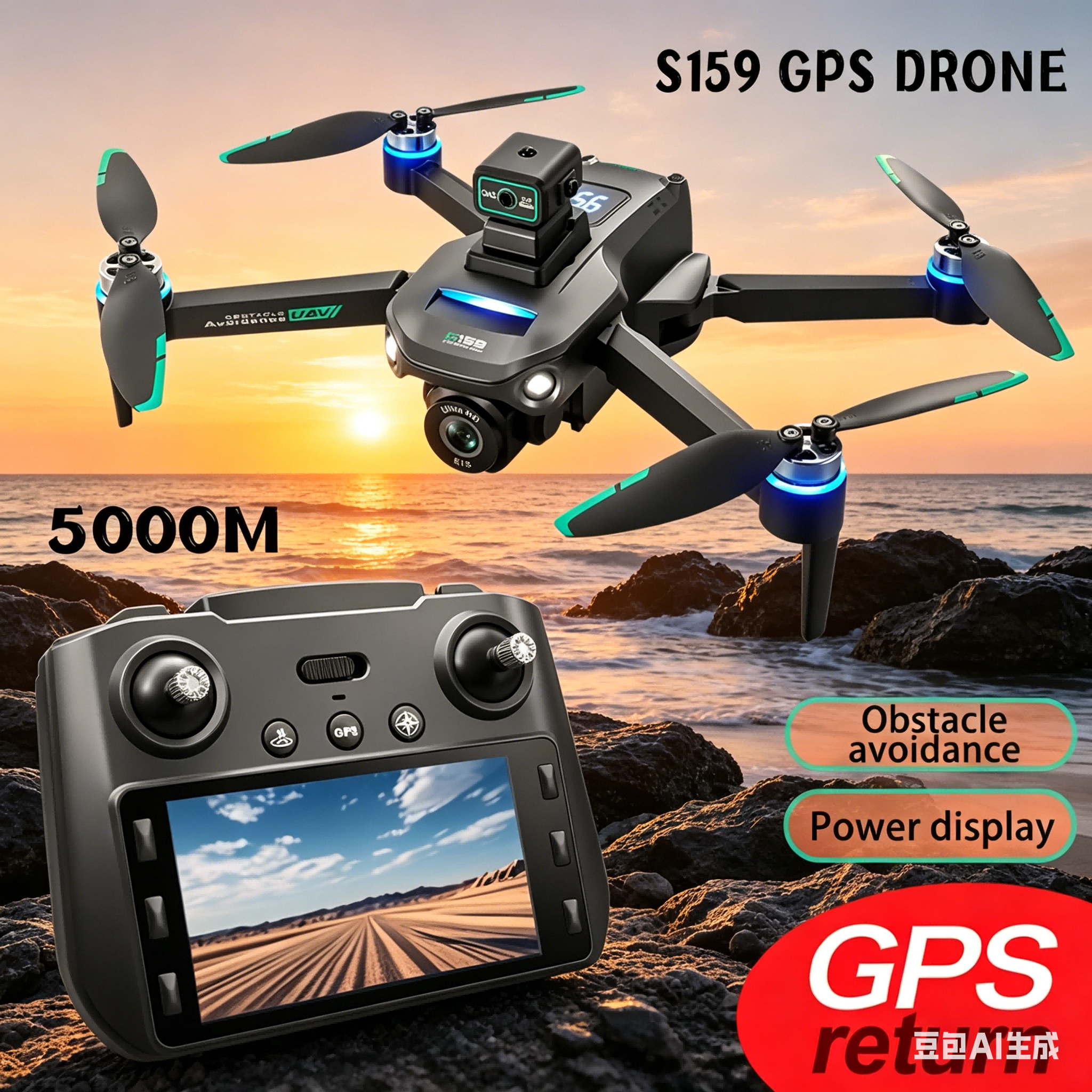 Drone Aerial Photography - S159 GPS Drone 4K Profesional Dual