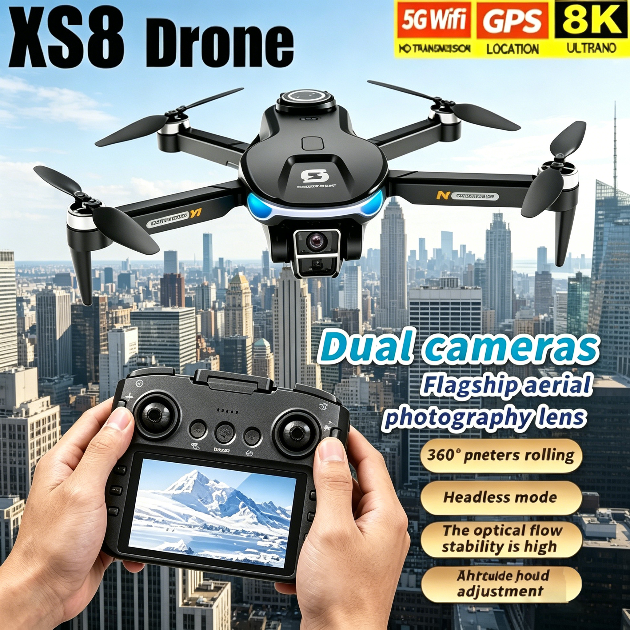 HD 8K Professional GPS Drone w - Drone Photogrammetry recension och pris