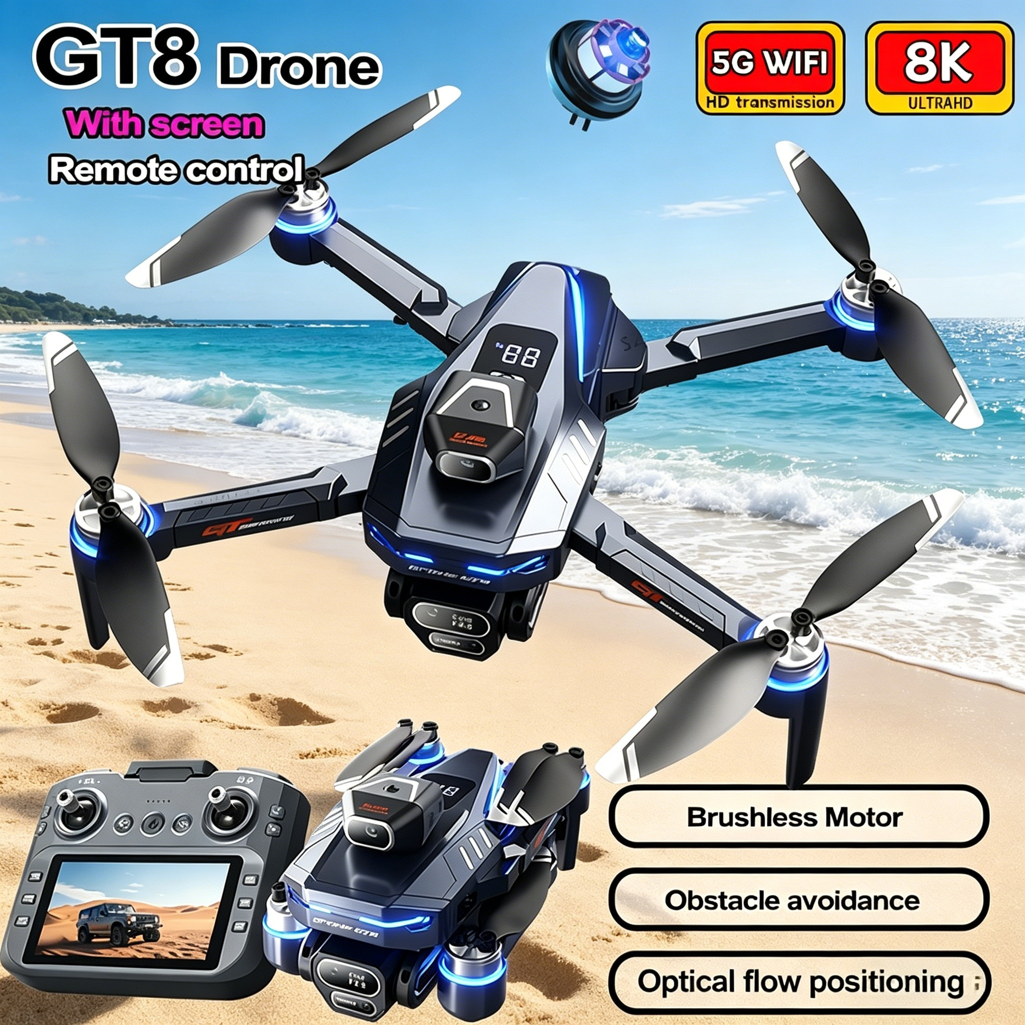 New Drone GT8 8K Professional  - Drone Photogrammetry recension och pris